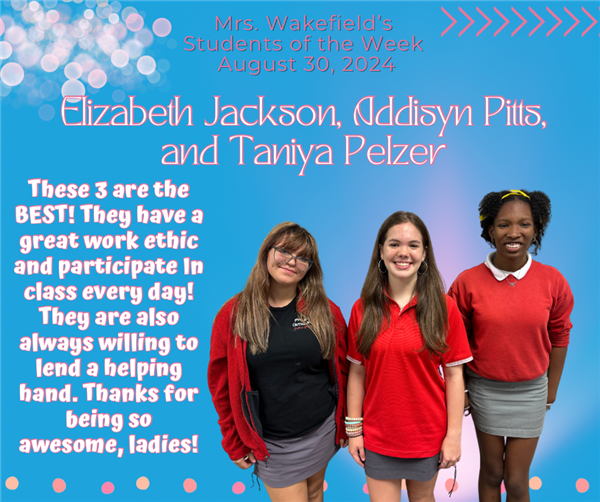 Elizabeth, Addisyn, and Tania 8-30-24
